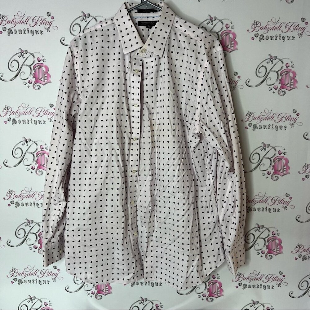 Banana Republic White and Black Casual Button Down Shirt paisley pattern cotton